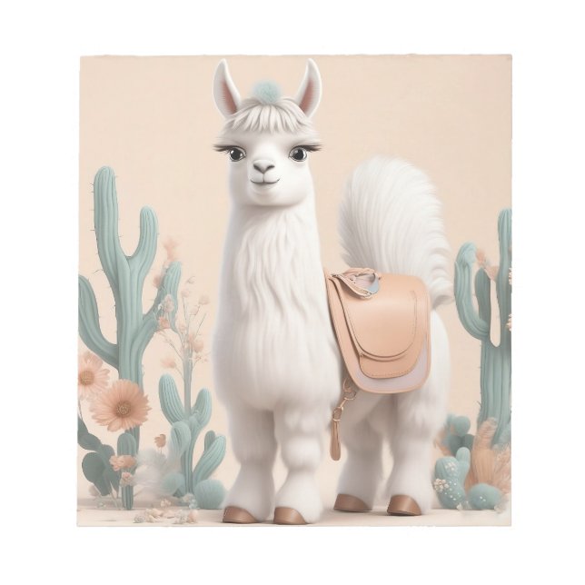 Llama med Saddle i öknen Anteckningsblock (Framsida)