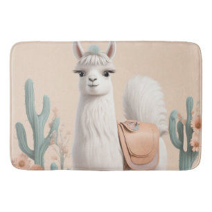 Llama med Saddle i öknen Badrumsmatta