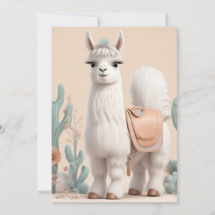 Llama med Saddle i öknen Tack Kort