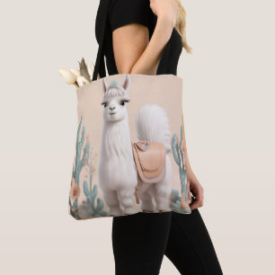 Llama med Saddle i öknen Tygkasse