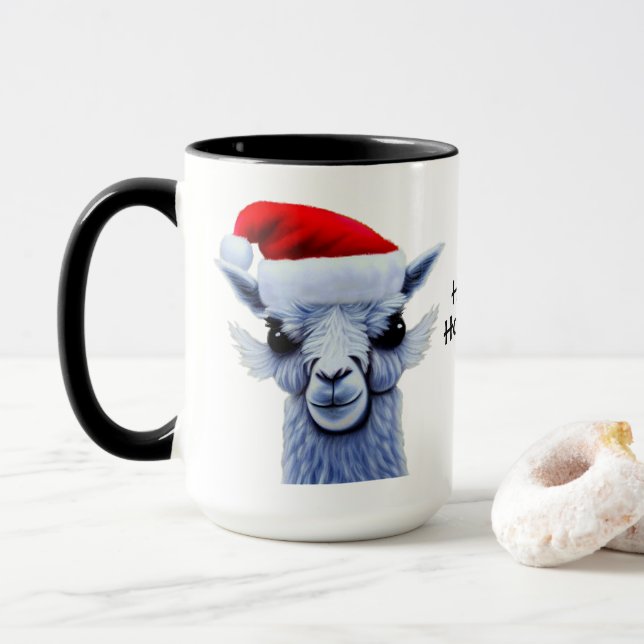 Llama med Santa Hat Mugg (Med munk)
