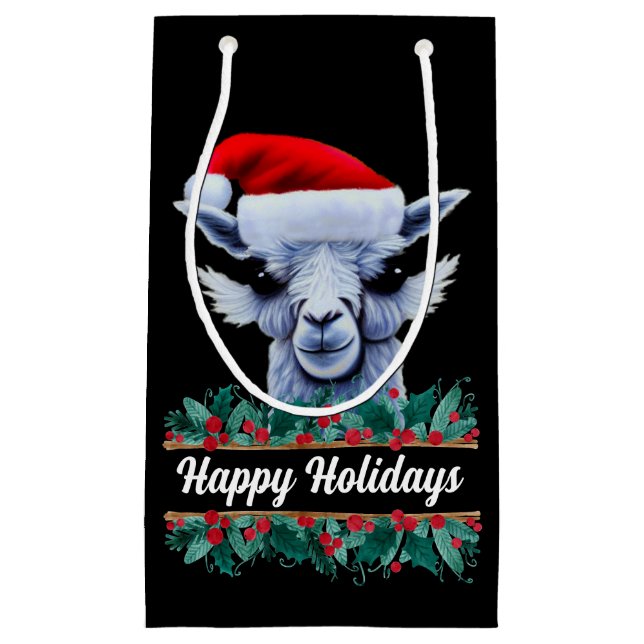 Llama med Santa Hat Small Gift Bag (Framsidan)