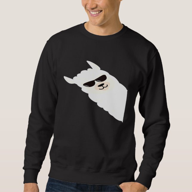Llama med solglasögon Alaca Lång Ärmad Tröja (Framsida)