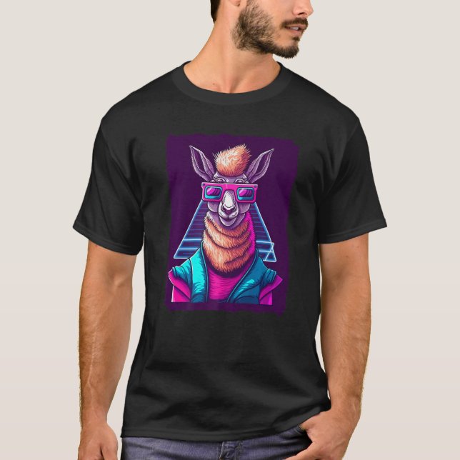 Llama med solglasögon t shirt (Framsida)