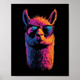 Llama med svunglar som är färgstarka, inga Drama-d Poster