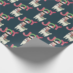 Llama med tomten Hat och Sunglasses Joy Presentpapper