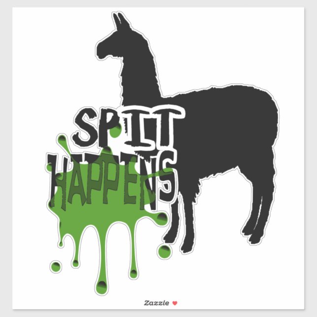Llama Meme Spit Happens Klistermärken (Ark)