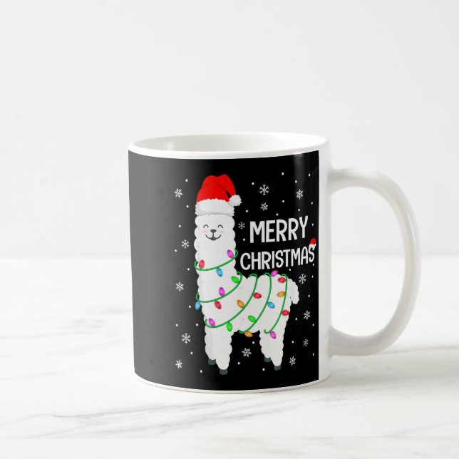 Llama Merry Christmas Kids Funny Llama Christmas L Kaffemugg (Höger)