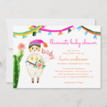 Llama Mexican Colorful Roligt Baby Shower