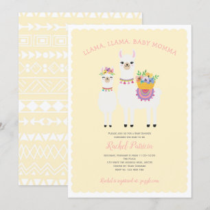 Llama Momma-Cute, Flicka Shower-inbjudan Inbjudningar