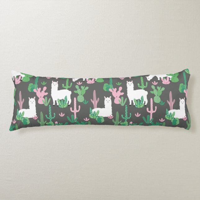 Llama Mönster Body Pillow Kroppskudde (Framsidan)