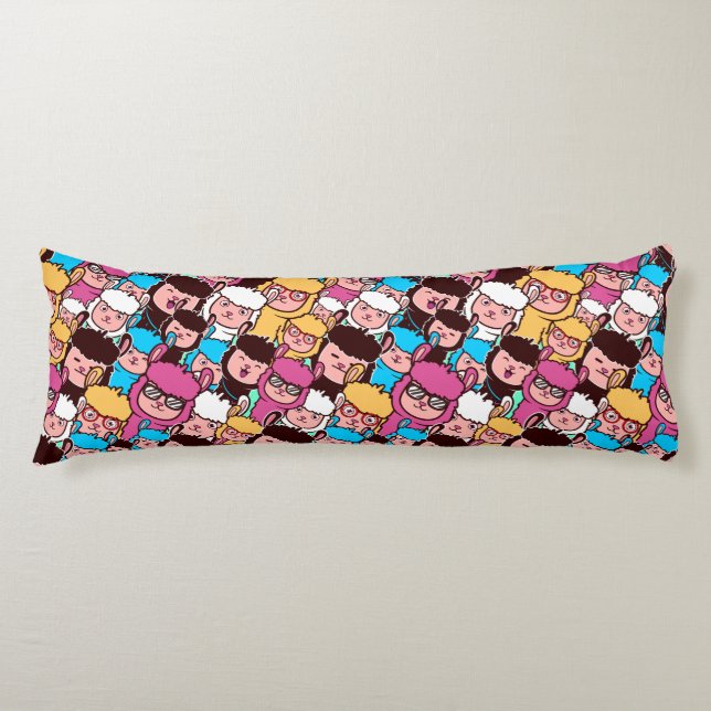 Llama Mönster Body Pillow Kroppskudde (Framsidan)