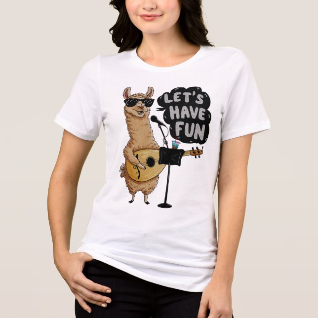 Llama Music Party T Shirt (Framsida)