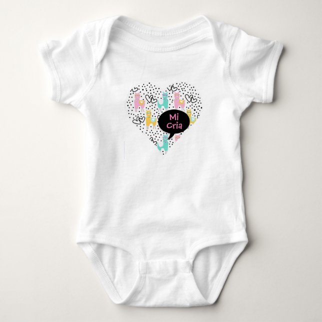 Llama, My Baby Llama, Mi Cria, Baby Bodydress, Gif T-shirt (Framsida)