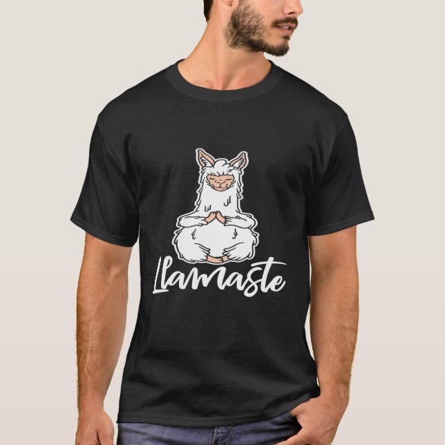 Llama Namaste Llamaste Yoga Chakra Meditation Yogi T Shirt (Framsida)