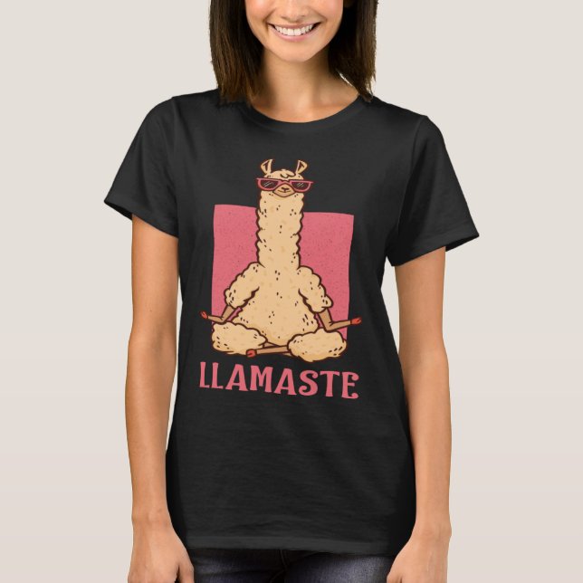Llama Namaste Yoga Mamma Chakra Women s Workout Mo T Shirt (Framsida)