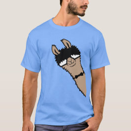 Llama Nerd Cool Alpaca Peeking Sunglasses Bow Tie T Shirt