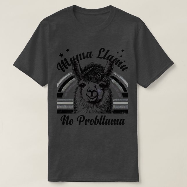 Llama No Probllama Funny Cute Design T Shirt (Design framsida)