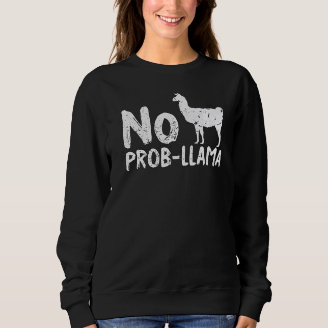 Llama No Probllama T Shirt (Framsida)