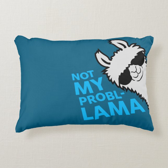 Llama Not My Probllama Sidovy Solglasögon Belåten Prydnadskudde (Framsidan)