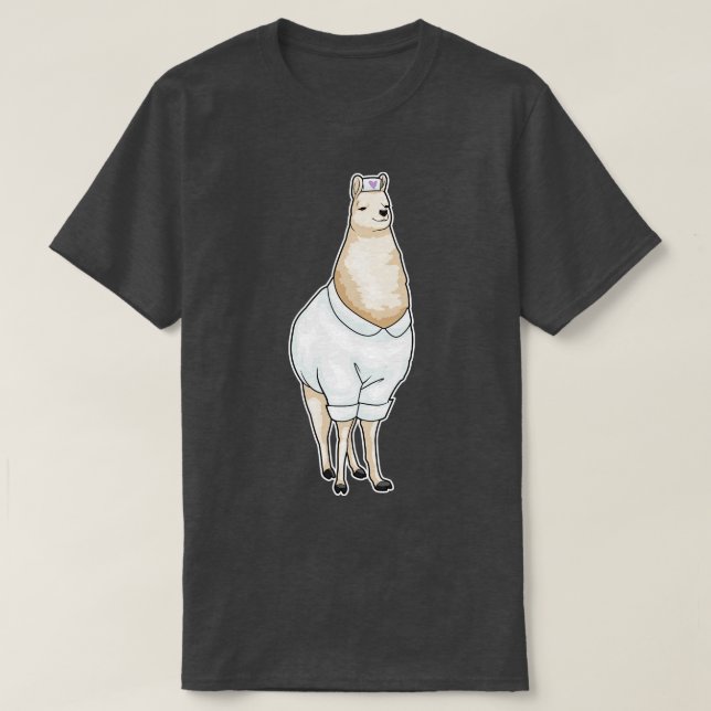 Llama Nurse Heart T Shirt (Design framsida)