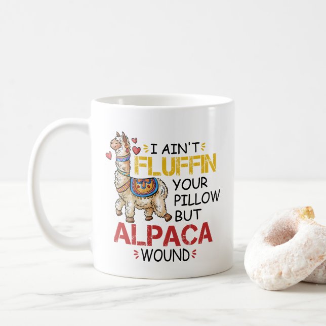 Llama Nurse Practiments Gifts från lusca Alaca Wou Kaffemugg (Med munk)