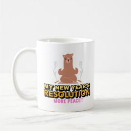 Llama-nyårslösning-Mer fred Kaffemugg