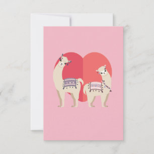 Llama och Alpaca med kärlek Tack Kort