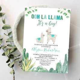 Llama och cactus boydusch inbjudningar