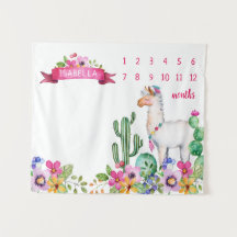 Llama och kaktus blomster Förnamn på bebis Milstol