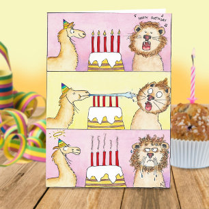 LLAMA OCH LÖWE vykort av Nicole Janes