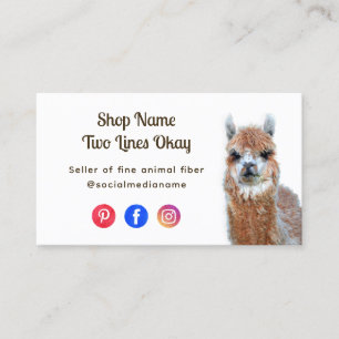 Llama Online Affärs Fiber Stickning Visitkort