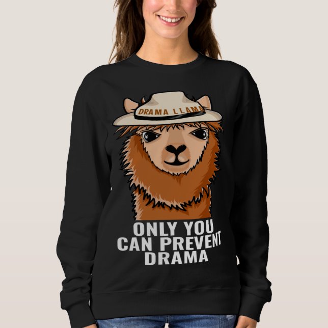 Llama Only You Can Prevent Drama funny Camping gif T Shirt (Framsida)