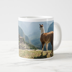 Llama Overlook Ruins Machu Picchu, Peru Jumbo Mugg