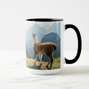 Llama Overlook Ruins Machu Picchu, Peru Mugg