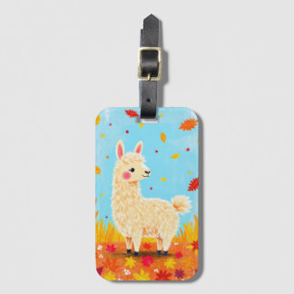 Llama på höstdagen bagagebricka