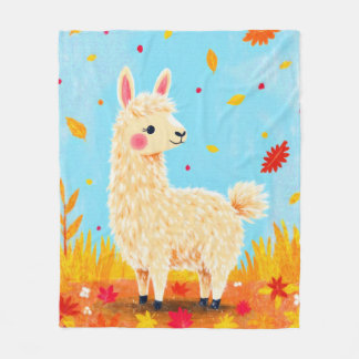 Llama på höstdagen fleecefilt