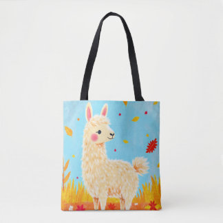 Llama på höstdagen tygkasse