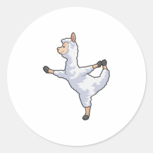 Llama på Yoga Fitness Runt Klistermärke