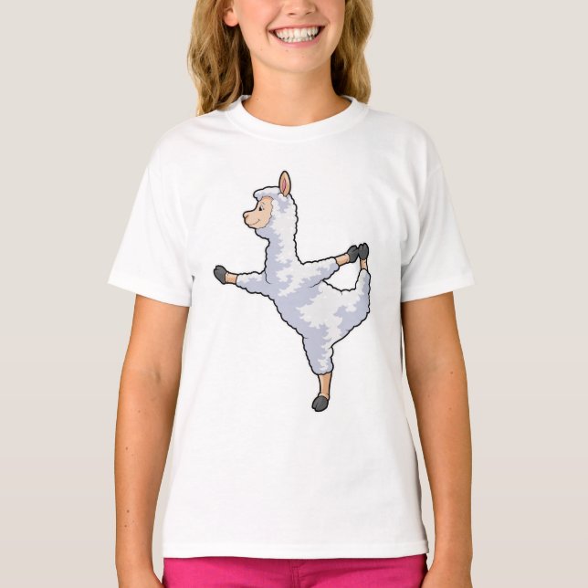Llama på Yoga Fitness T Shirt (Framsida)
