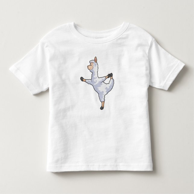 Llama på Yoga Fitness T Shirt (Framsida)