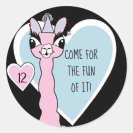 Llama Pajama Rosa Girls Slumber Party Runt Klistermärke
