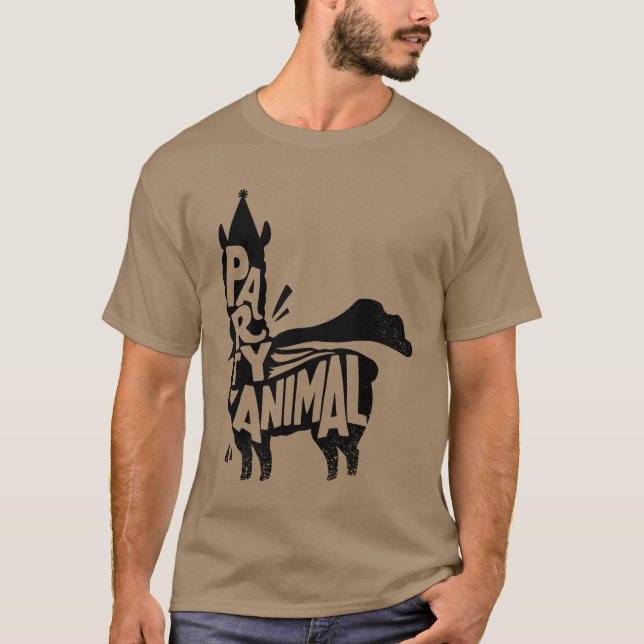 Llama Party Animal vintage T Shirt (Framsida)