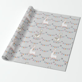 Llama Party Wrapping Papper Presentpapper