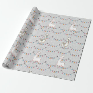 Llama Party Wrapping Papper Presentpapper