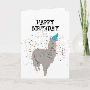 Llama Partying - Djur med Party Kort