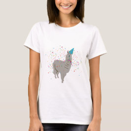 Llama Partying - Djur med Party T Shirt