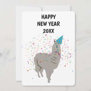 Llama Partying - Nytt årskort för Helgdag av djur Julkort