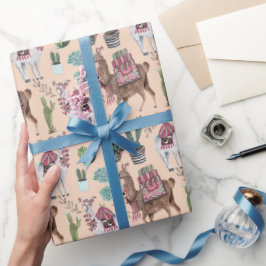 Llama | persikor | Papper radbrytning Presentpapper