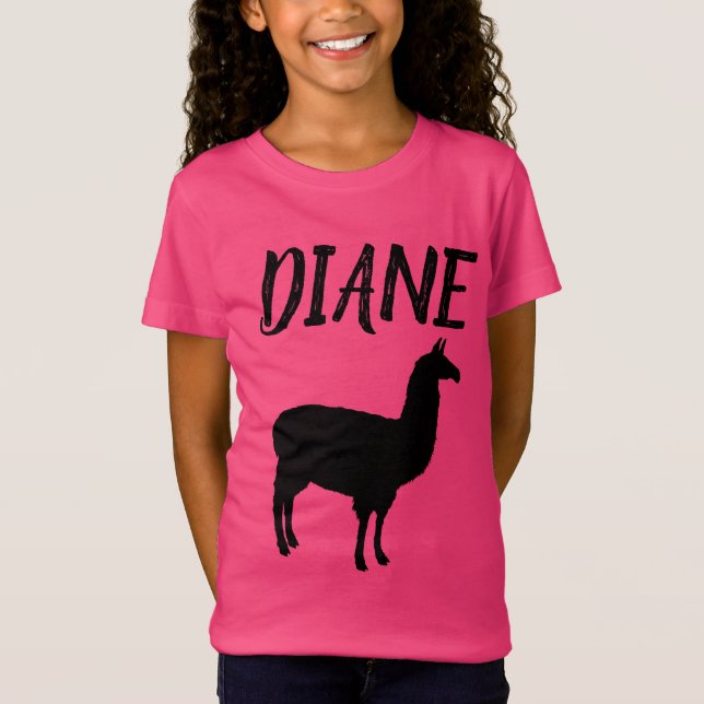 LLAMA PERSONLIG GIRLS rosa T-Shirts (Framsida)